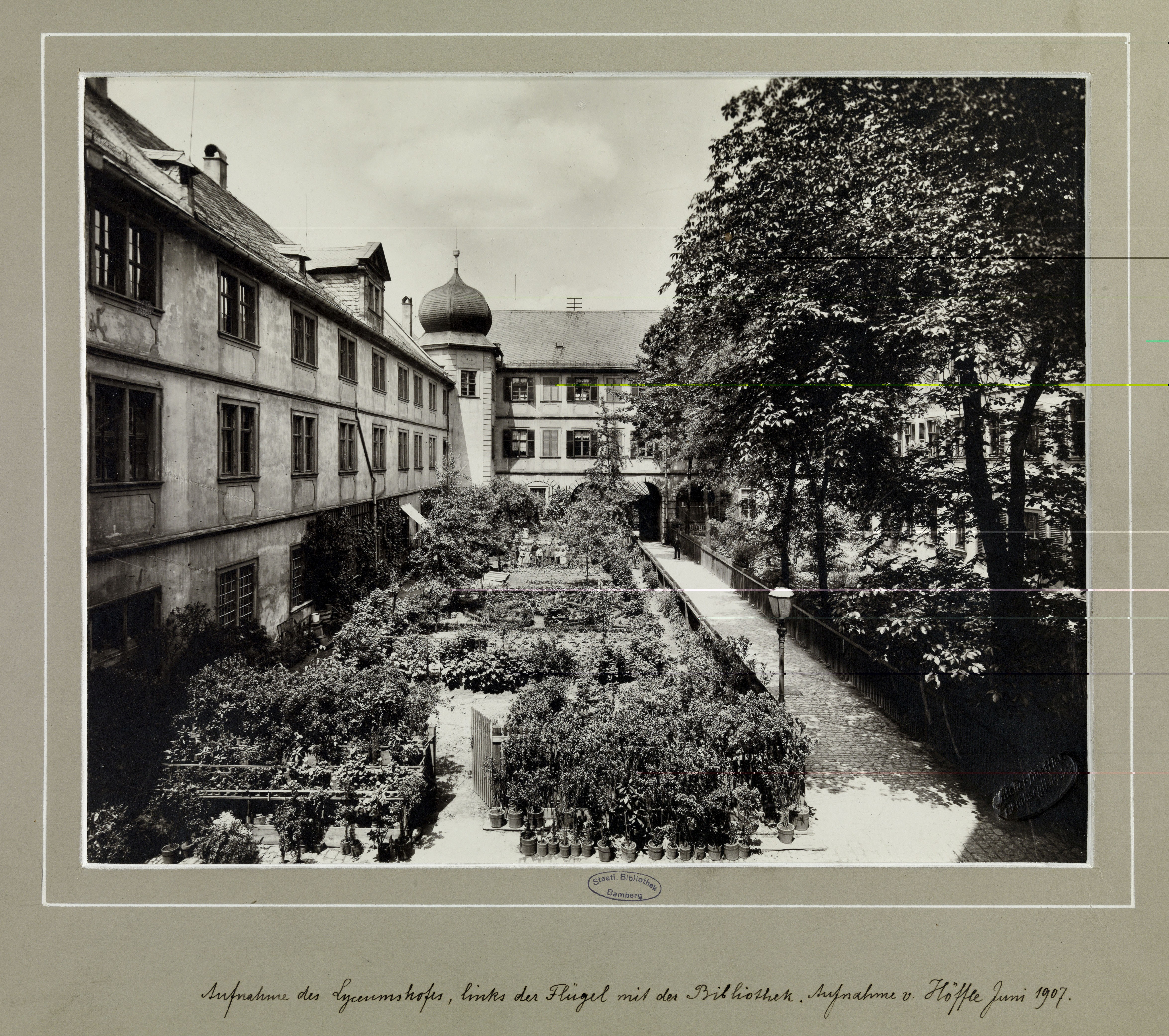 Abbildung des Lyceumshof in Bamberg aus dem Jahr 1907