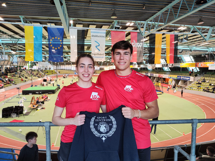 Traten 2024 bei den deutschen Hallenhochschulmeisterschaften der Leichtathletik an: Eva Jansohn und Leo Schramm. 