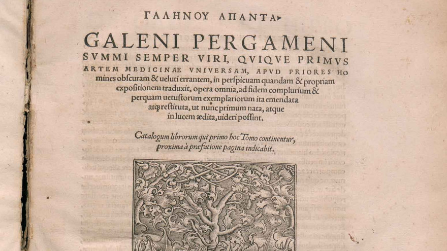 Titelseite der ersten neuzeitlichen Gesamtausgabe der Werke Galens