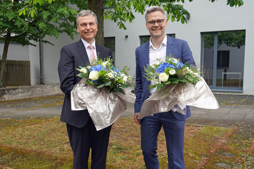 Die beiden für die kommende Amtszeit designierten Vizepräsidenten Stefan Hörmann (l.) und Martin Friesl (r.) kurz nach der Wahl.