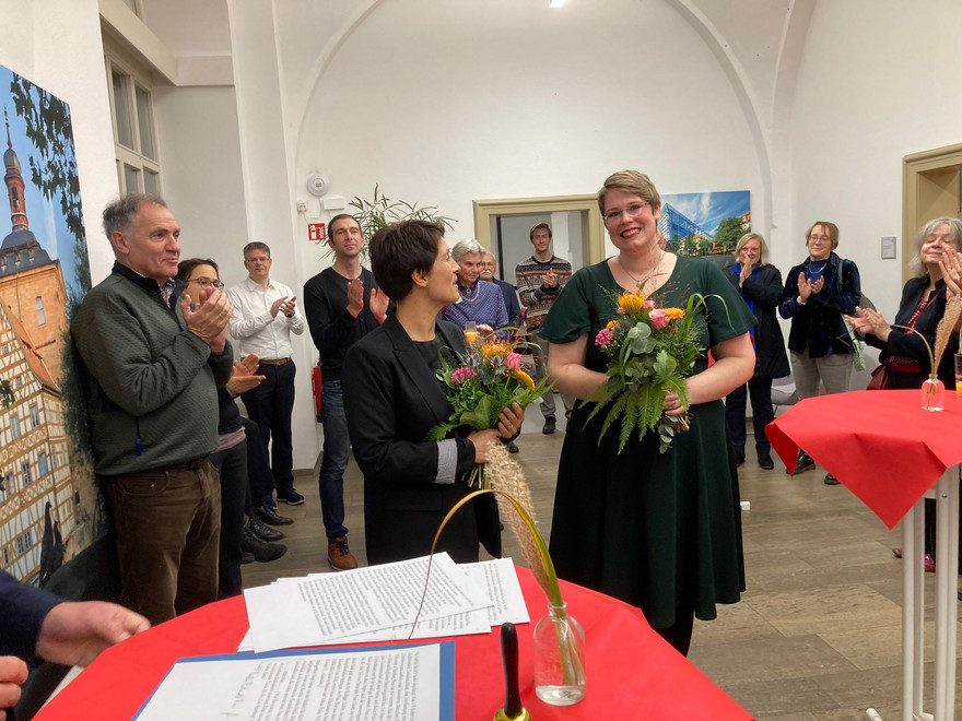 Susan Brähler und Kerstin-Anja Münderlein bei der Veranstaltung.