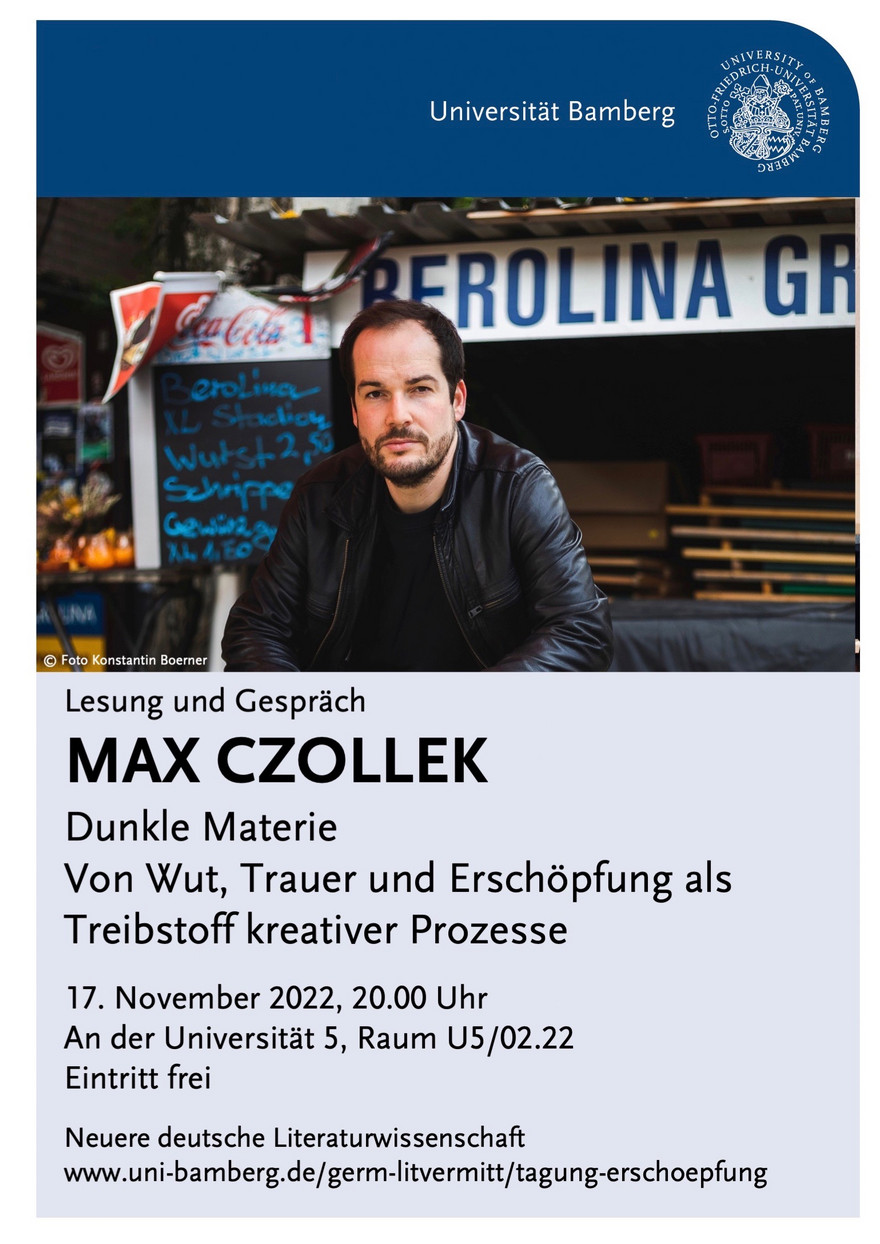 Plakat zum Vortrag von Autor Max Czollek