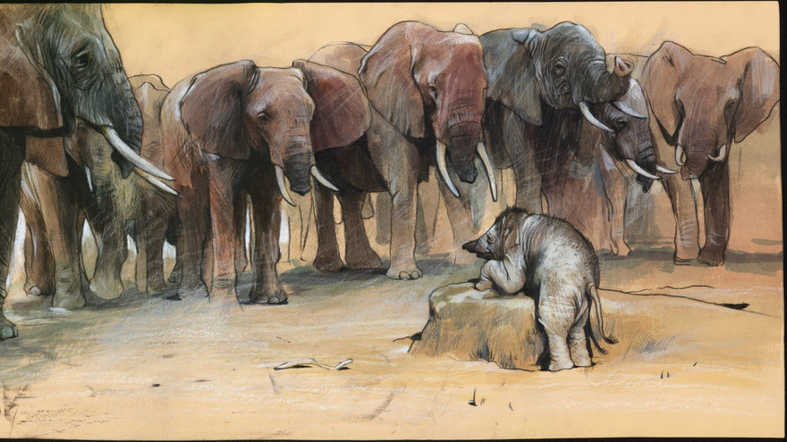 Illustration von Jonas Lauströer zeigt Elefanten